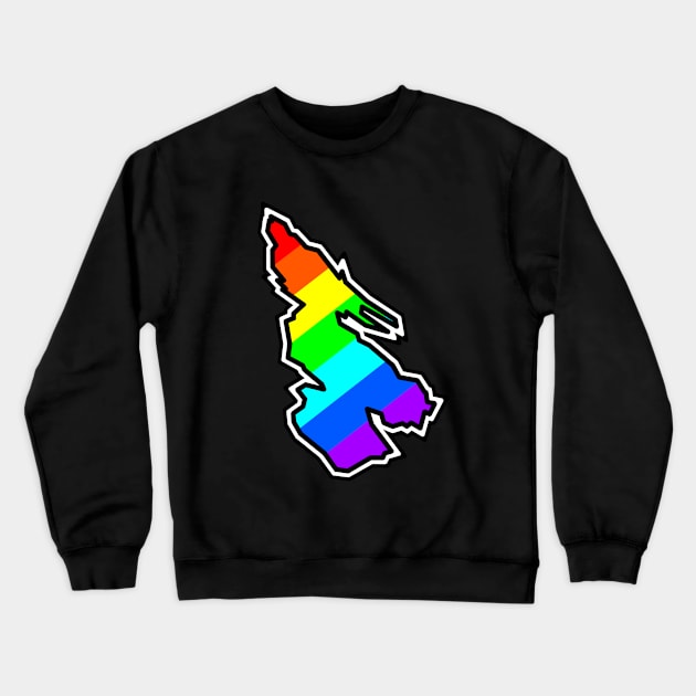 Salt Spring Island - Colourful Rainbow Silhouette - Gulf Islands Gift - Salt Spring Island Crewneck Sweatshirt by Bleeding Red Paint